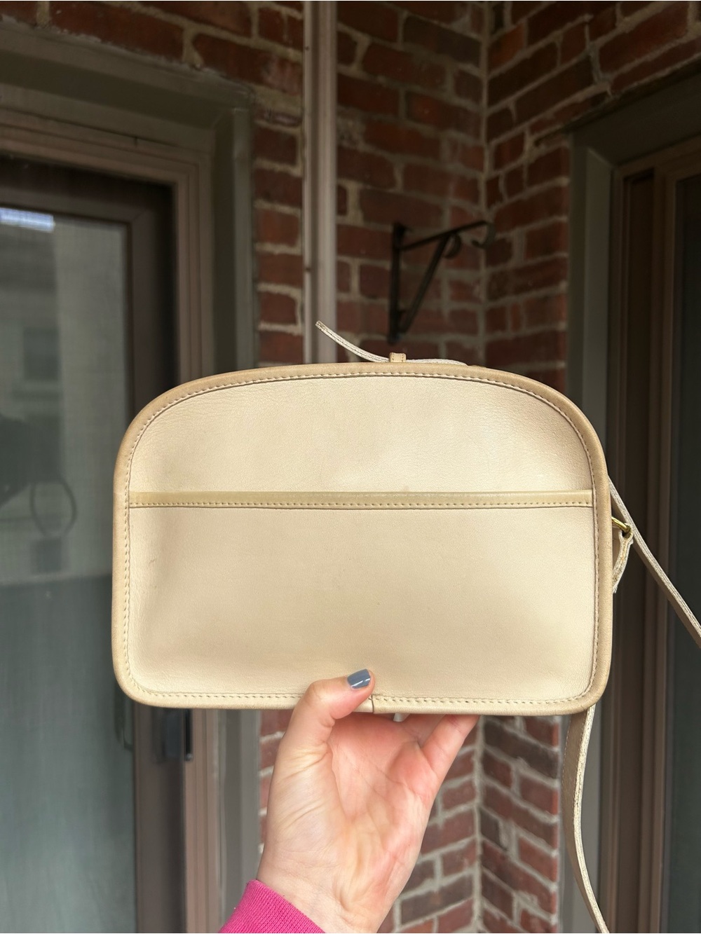 Vintage coach NYC camera bag style 9760 bone leather retro 80s spring y2k purse